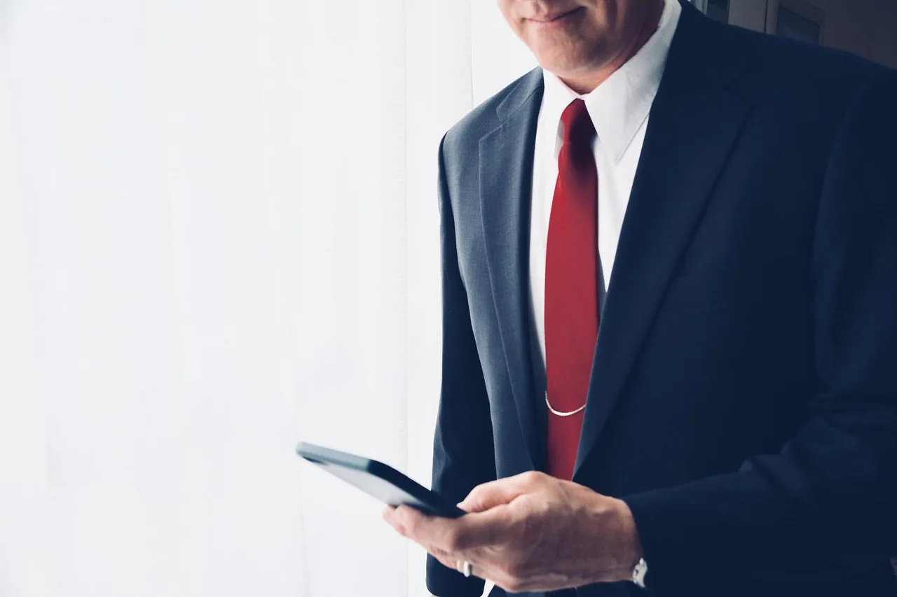 forretning, business mand, smartphone, manager, udøvende